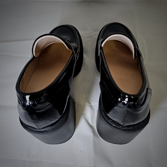 PRINCESS POLLY Black Loafer Platform Heels - Picture 5 of 9